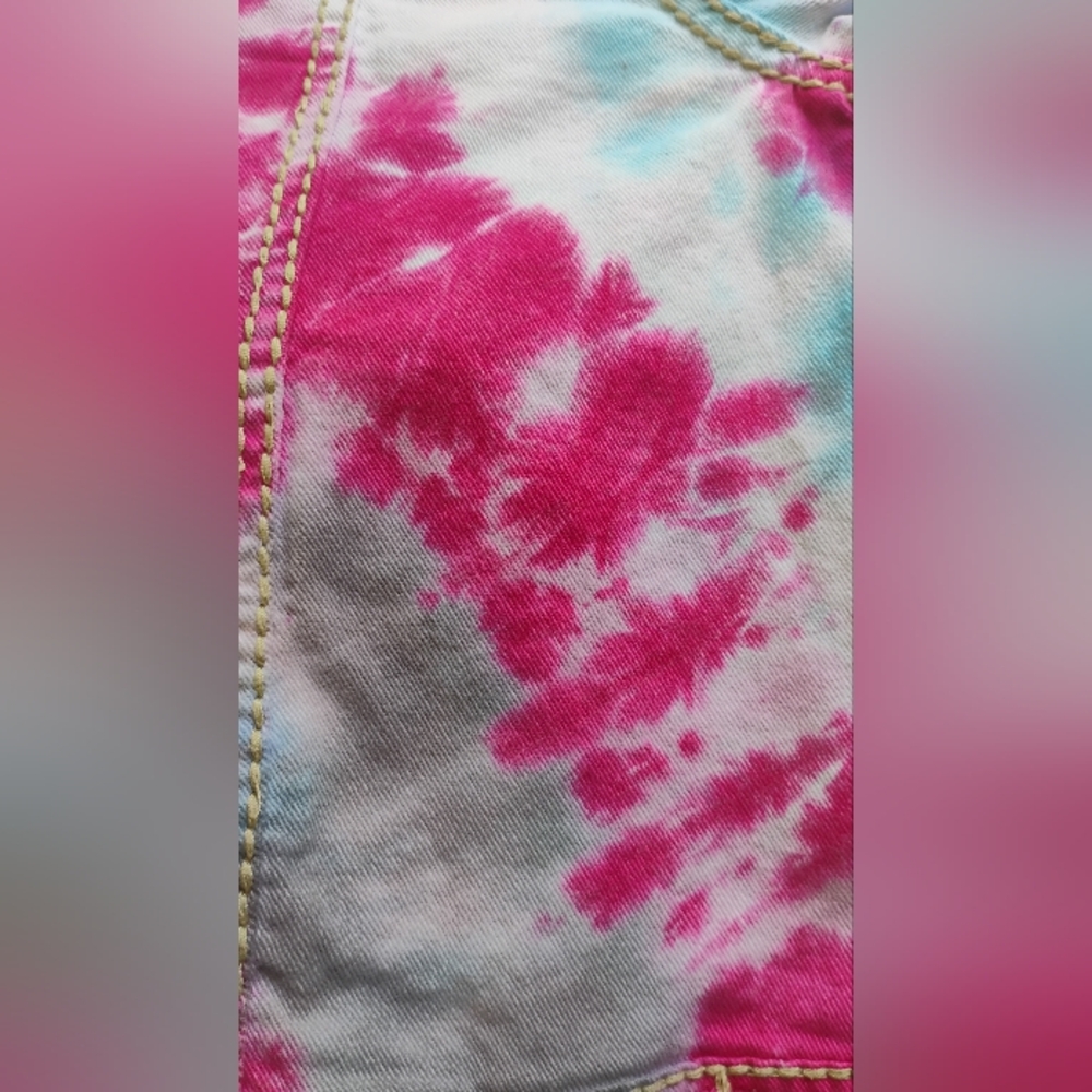 Maurice's Tie Dye Jean Jacket Women's Sz XL Button Down 4 Pocket Design - Picture 7 of 12